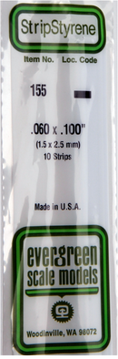 Evergreen Scale 155 .060 X .100 STRIPS