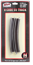 Atlas Model Railroad Co. 150-2014 C55 12.5' RADIUS 6pc, N Scale