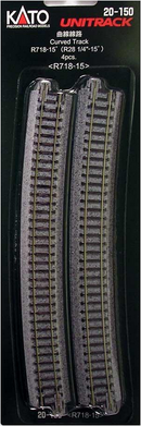 Kato USA 20150 R718-15 CURVE TRACK 4pk, N Scale