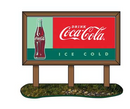 CMW 20240 1960s Coca-Cola Country Billboard -- Red, Green, "Ice Cold" Slogan, HO
