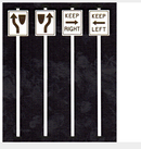 Tichy Train Group 2067 O KEEP LEFT & RIGHT SIGNS