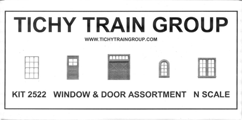 Tichy Train Group 2522 80-Piece Window & Door Assortment, N Scale
