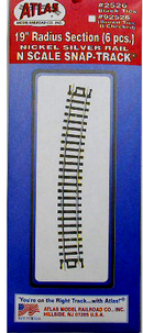 Atlas 2526 C80 19' RADIUS 6pc, N Scale