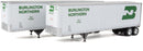 Walthers SceneMaster 949-2510 40' Trailmobile Trailer 2-Pack - Assembled -- Burlington Northern (white, Cascade Green, Large BN Logo), HO