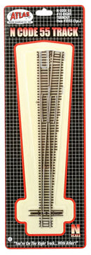 Atlas Model Railroad Co. 150-2055 Code 55 Turnout, Nickel-Silver Rail, Brown Ties -- No.10 Right Hand, N Scale