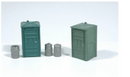 JL Innovative Design 499 PORT-A-POTTY W/Garbage Cans, HO Scale