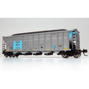 Rapido 538013 AutoFlood III Rapid Discharge Coal Hopper 6-Pack - Ready to Run -- GLFX Set 3 (silver, blue), N Scale