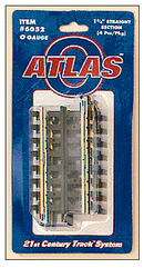 Atlas O 151-6052 	21st Century Track System(TM) Nickel Silver Rail w/Brown Ties - 3-Rail -- 1-3/4" Straight, O Scale
