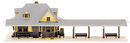 Atlas ATL2841 Passenger Station -- Kit - 3-1/4 x 2-1/4" 8.25 x 5.7cm, N Scale