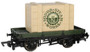 Bachmann 77404 Flatcar (Plank Wagon) - Ready to Run - Thomas and Friends(TM) -- With Sodor Steam Works Crate Load (red, black), HO Scale