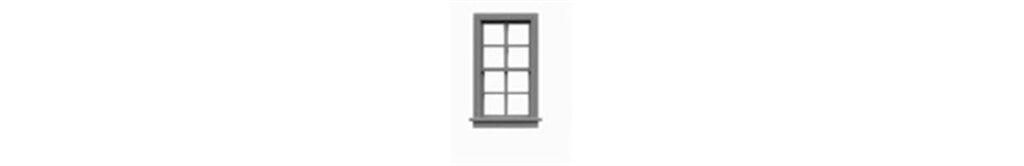 thumbnail image 2 of Tichy Train Group HO Scale Double Hung Windows – 25 X 48, Gray, Unassembled Kit (12 Pack, MPN 293-8029) 2 of 6