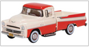 Oxford Diecast 553-87DP57001 1957 Dodge D100 Sweptside Pick Up Truck - Assembled - Tropical Coral, Ivory, HO
