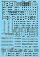 Microscale Industries 90002 Alphabets & Numbers - Railroad Roman -- Black, HO Scale