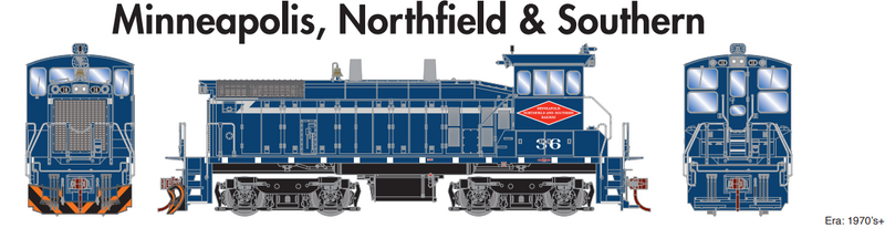 PREORDER Athearn ATH29775 HO SW1500 Locomotive with DCC & Sound, Minneapolis, Northfield & Southern
