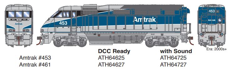 Athearn ATH64625 HO RTR F59PHI, Amtrak #453