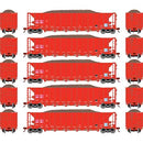 PREORDER Athearn ATH98493 HO RTR 5-Bay Rapid Discharge Hopper, ITGX/Red (5)