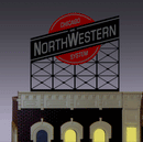 Miller Engineering Animation 880201 C&NW Sign, Large
