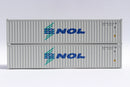 Jacksonville Terminal Company 405343 NOL Neptune Orient Lines - 40' Standard height (8'6") corrugated side steel containers. JTC