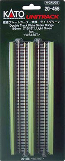 Kato Unitrack 20456 - 186mm (7 5/16") Double Track Plate Girder Bridge, Lt Green, N Scale