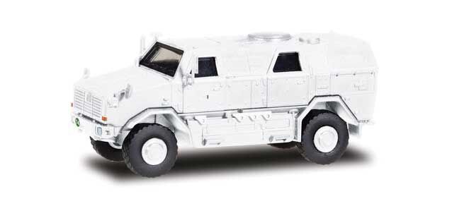 Herpa Models 746731 ADF Dingo Armored Truck - Assembled -- United Nations (white), HO Scale