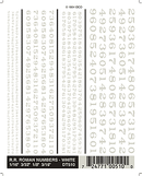 Woodland Scenics WOO510 Dry Transfer Alphabet & Number Sets -- Railroad Roman Type Face - Numbers Only (white), All Scales