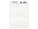 Woodland Scenics WOO702 Dry Transfer Alphabet - Railroad Roman - 1/16, 3/32, 1/8, 3/16, 1/4 & 5/16" -- White, All Scales