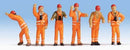 Noch Gmbh & Co 36275 German Railroad Switchmen -- Orange Uniforms pkg(6), N Scale