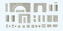 Preiser Kg 18217 Quarrystone Walls -- With Doorways, Arches & Corner Posts, HO Scale