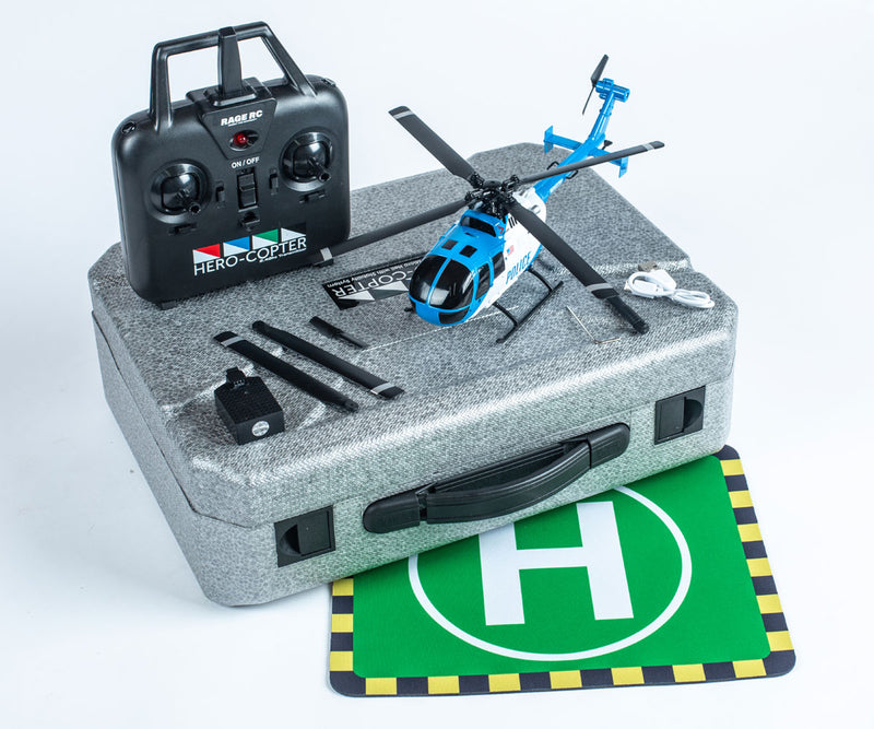 Rage R/C 6051 Hero-Copter, 4-Blade RTF Helicopter; Police