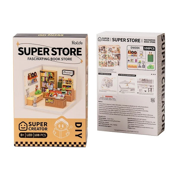 Robotime DW004 Super Store Series; Fascinating Book Store