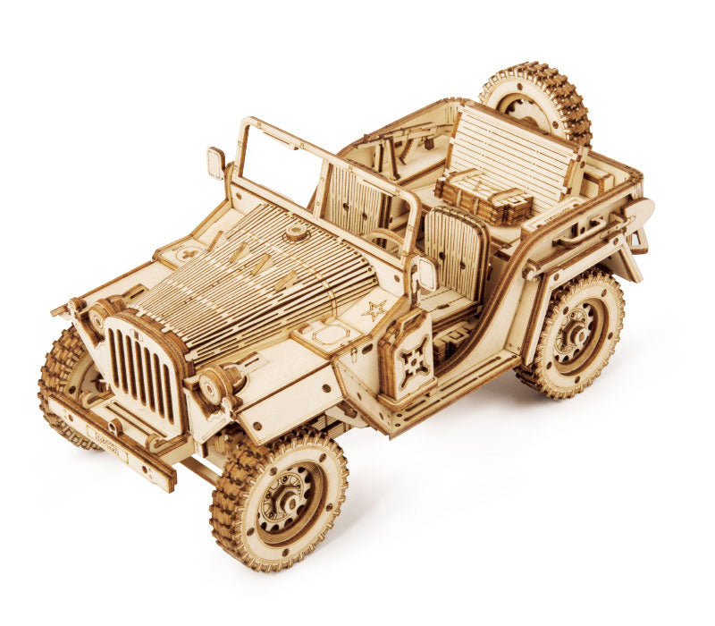 Robotime MC701 Scale Model Vehicles; Army 4x4 Field Car