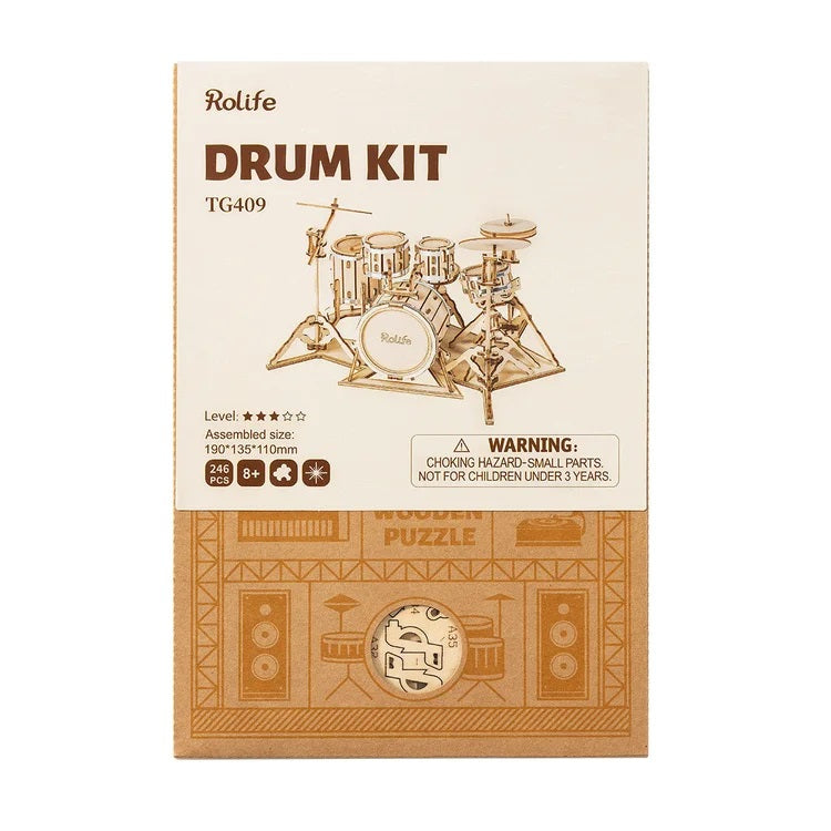 Robotime TG409 Musical Instruments; Drum Kit