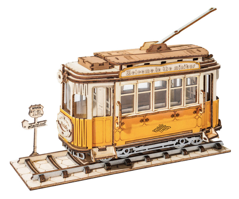 Robotime TG505 Classic 3D Wood Puzzles; Tramcar