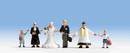 Noch Gmbh & Co 15860 Wedding Party & Pastor pkg(6), HO Scale