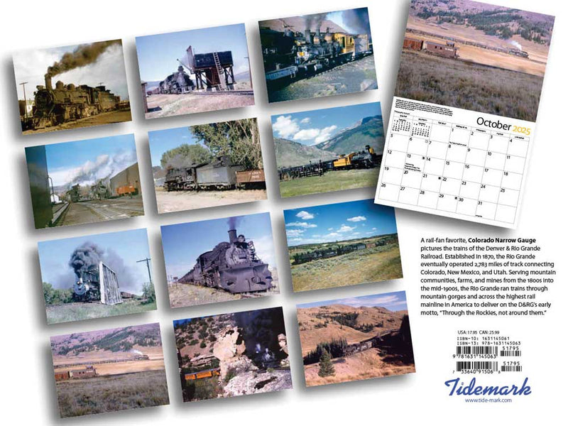 Tidemark 5063 Colorado Narrow Gauge 2025 Calendar -- 11 x 14"  27.9 x 35.6cm