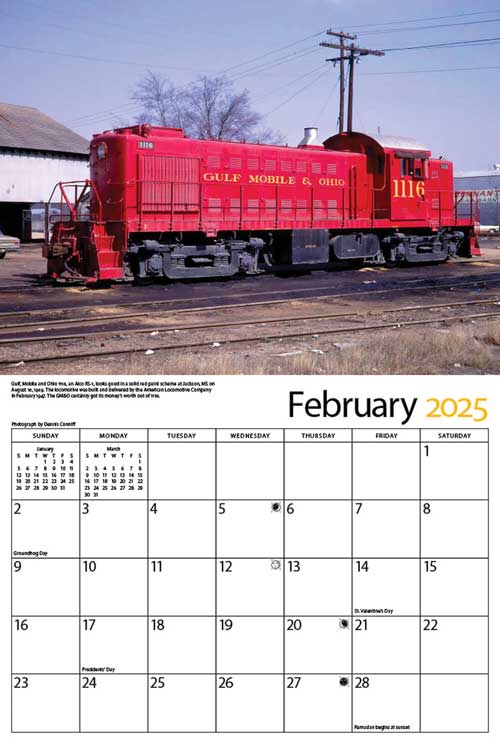 Tidemark 5070 Gulf, Mobile & Ohio 2025 Calendar -- 11 x 14"  27.9 x 35.6cm