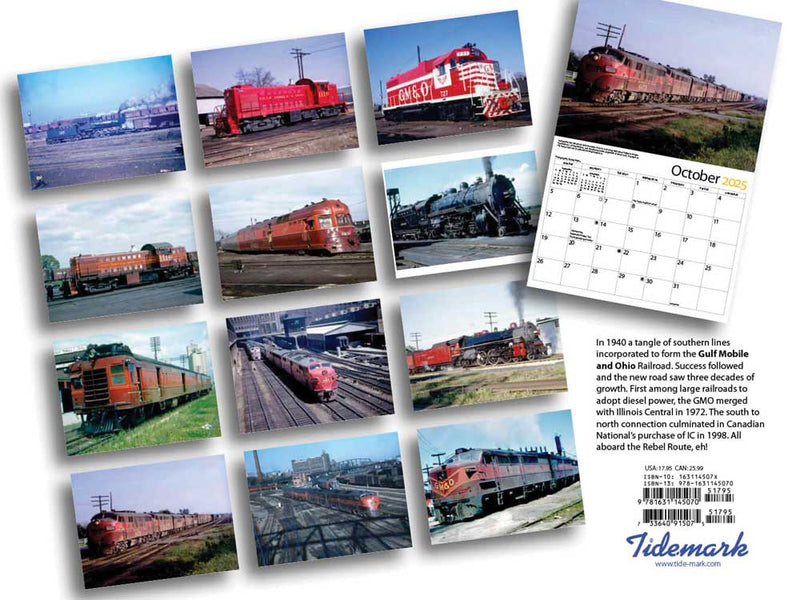 Tidemark 5070 Gulf, Mobile & Ohio 2025 Calendar -- 11 x 14"  27.9 x 35.6cm