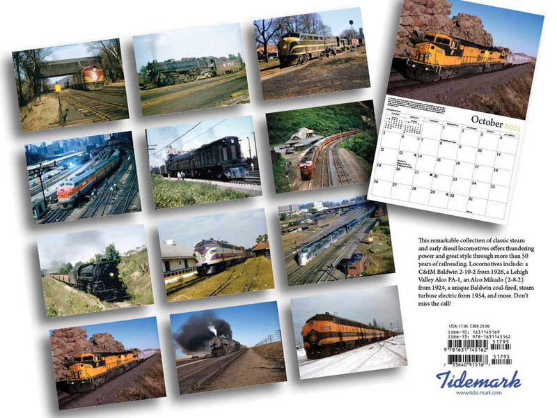 Tidemark 5162 Those Remarkable Trains 2025 Calendar -- 11 x 14"  27.9 x 35.6cm