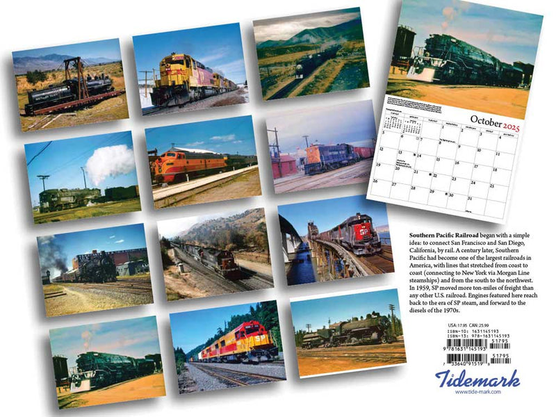 Tidemark 5193 Southern Pacific 2025 Calendar -- 11 x 14"  27.9 x 35.6cm