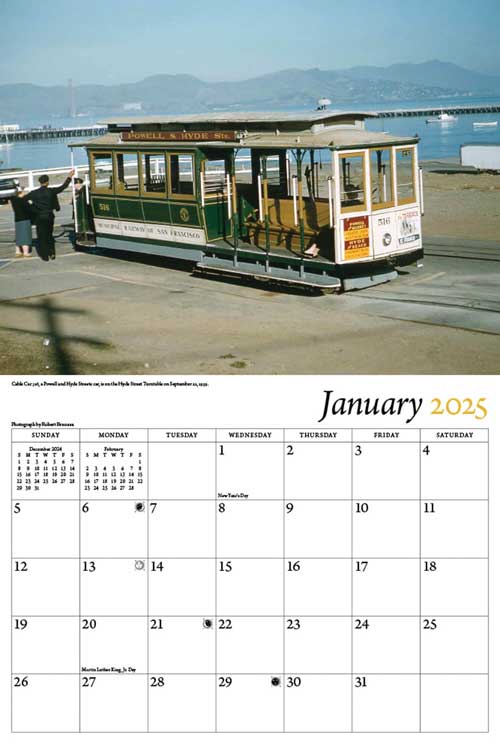 Tidemark 5322 San Francisco Cable Cars 2025 Calendar -- 11 x 14"  27.9 x 35.6cm