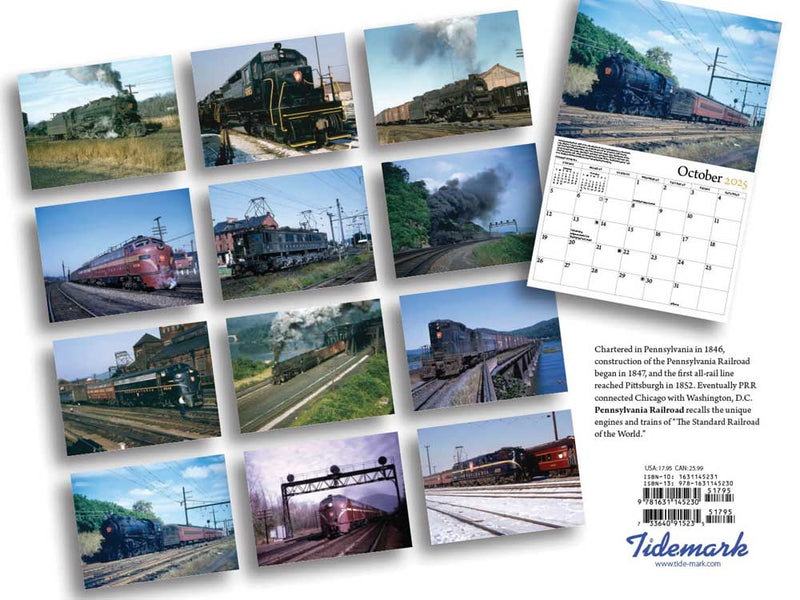 Tidemark 5230 Pennsylvania Railroad 2025 Calendar -- 11 x 14"  27.9 x 35.6cm