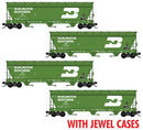 Micro-Trains N 98300226 ACF 3-Bay Center Flow Hopper Jewel Case Burlington Northern