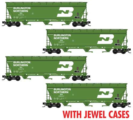 Micro-Trains N 98300226 ACF 3-Bay Center Flow Hopper Jewel Case Burlington Northern