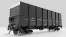 PREORDER Rapido 163006A HO NP 40' Drop-Bottom Gondola - Ready to Run -- Northern Pacific (1966 Scheme, black, white)