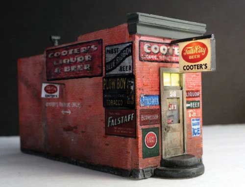 Downtown Deco 1084 Cooter's Liquor -- Cast-Hydrocal Kit, HO