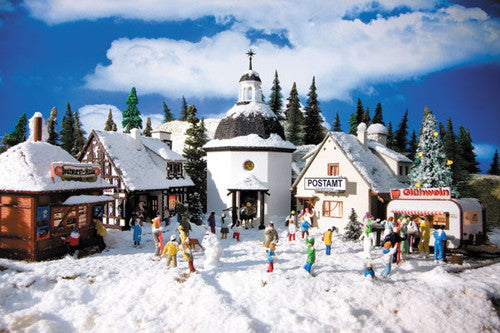 Vollmer HO 42413 Christmas Village Kit, 5 Buildings