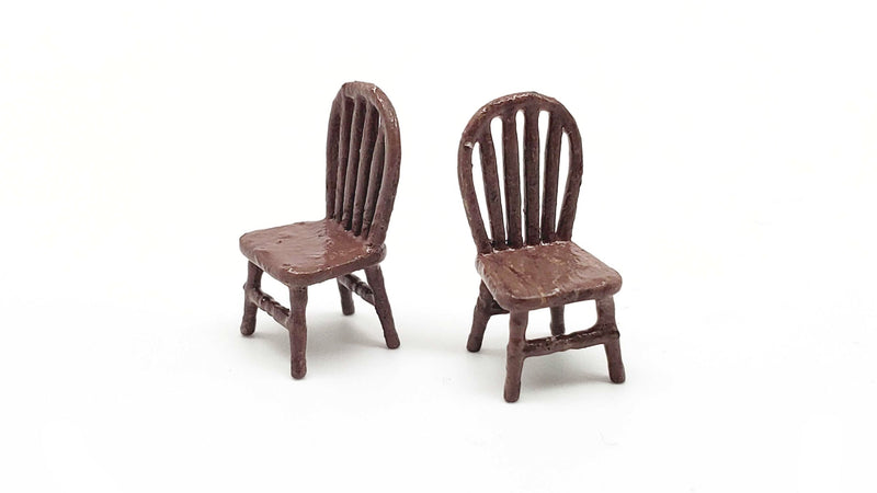 PREORDER All Scale Miniatures HO 8711016 Wooden Chairs Rounded (2-Pack) | 3.23