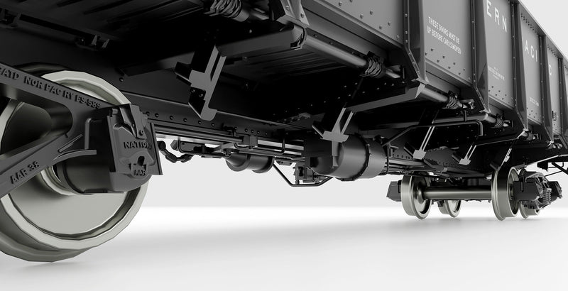 PREORDER Rapido 163009A HO NP 40' Drop-Bottom Gondola - Ready to Run -- Northern Pacific (black, white, Pulpwood Service)
