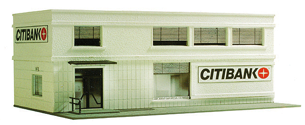 Model Power 675  Built-Up Buildings  -- Citibank - 3-5/8 x 8-1/4" 9.2 x 21cm, HO