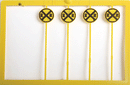 Tichy Train Group HO 8176 Railroad Crossing Highway Warning Sign Modern Yellow & Black (20)